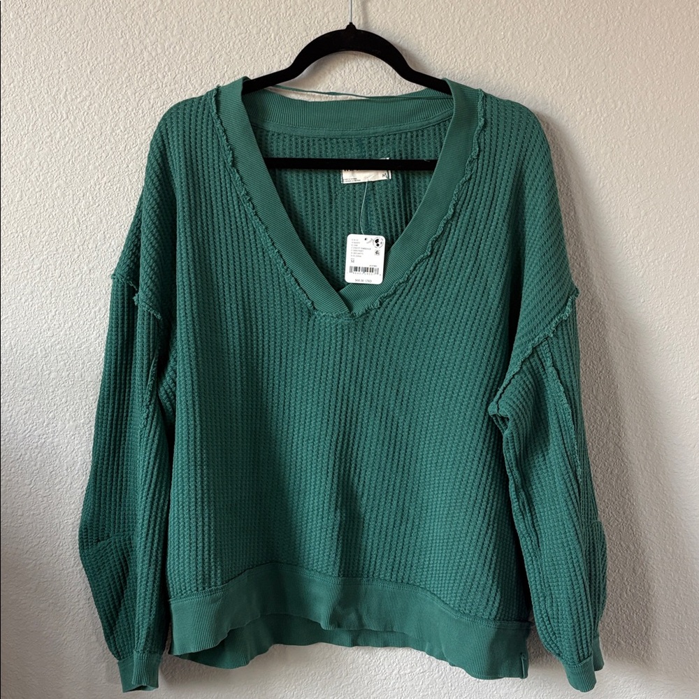 Free People We The Free Ricky Thermal in Uncut Emerald Green